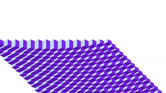 Innovative isometric architecture for digital transformation and future technology. Represents big data analysis, smart city infrastructure, and cyber business landscapes