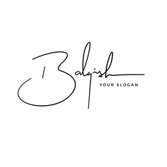 Balqish name signature logo vector design