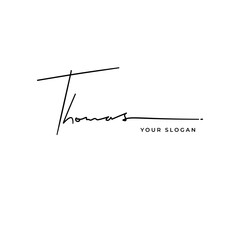 Thomas name signature logo vector design