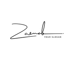 Zaenab name signature logo vector design