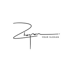Zhafran name signature logo vector design