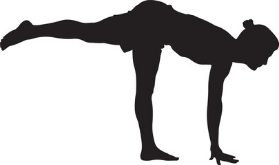 Obraz premium Silhouette of person performing a yoga balance pose