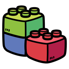 Naklejka premium blocks illustration