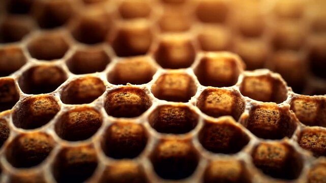 Close-up of honeycomb structure revealing intricate patterns