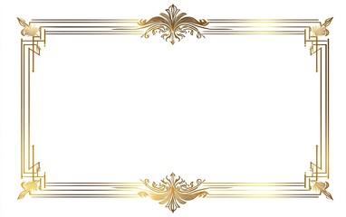 Ornate gold rectangular frame with decorative corners and center embellishments