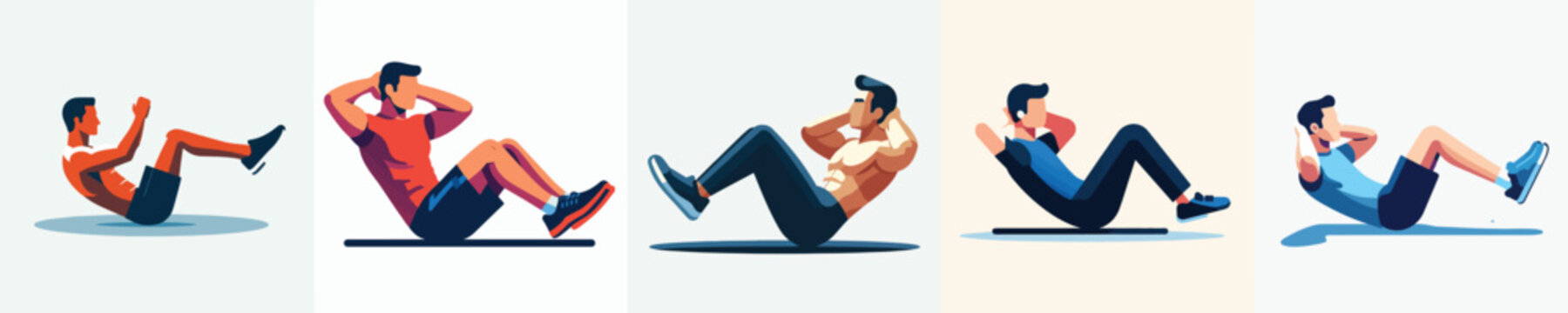Vector of man sit up