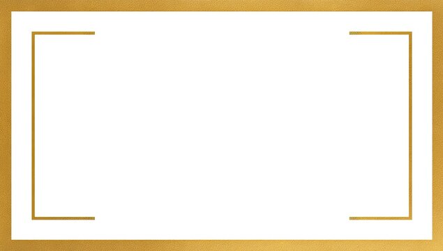 A rectangular gold frame with white center. Two vertical lines and top/bottom edges