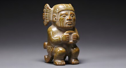 PRE COLUMBIAN JADE IDOL MESOAMERICAN SCULPTURE ARTIFACT