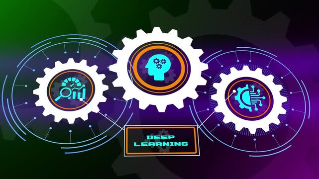 Deep learning and neural network visualization for artificial intelligence, brain structure inspired machine learning process, futuristic technology concept.