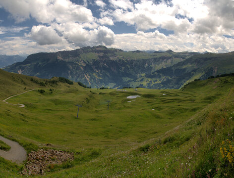 View of Sch&ouml;nhalden from Flumserberg, Swiss Alps