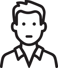 Obraz premium Hand Drawn Adult Man Black and White Avatar Illustration in Minimal Line Art Style Design
