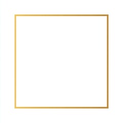 Simple gold square frame on a pure white background, showcasing minimalist elegance