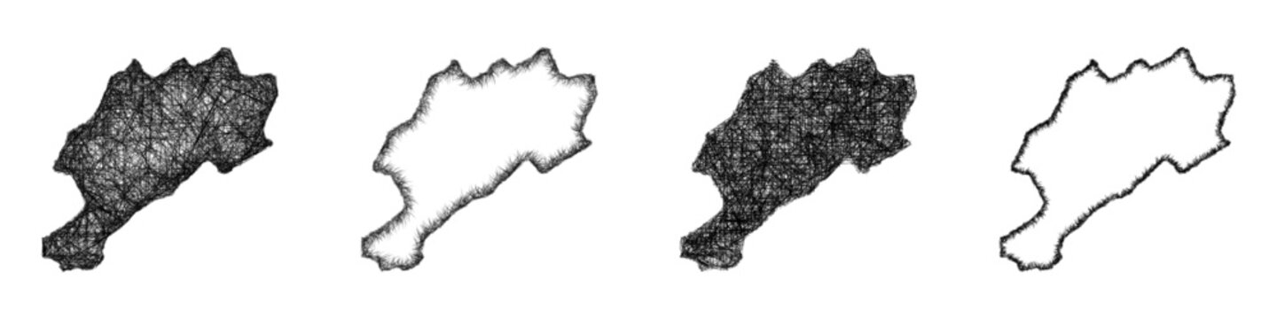 Sketch Afyon outline map design set