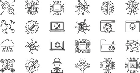 Obraz premium Set of 20 technology icons vector