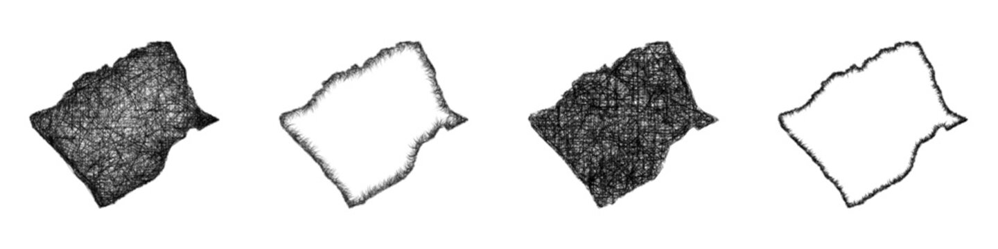 Sketch Bartin outline map design set