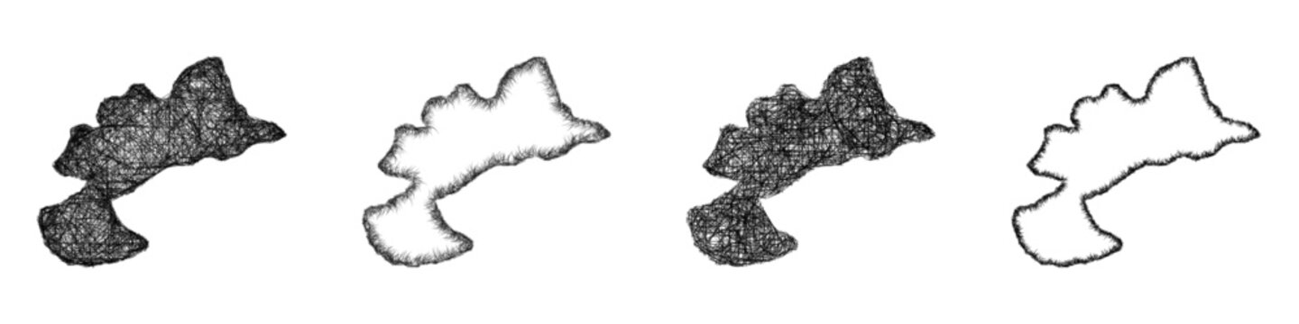 Sketch Karaman outline map design set