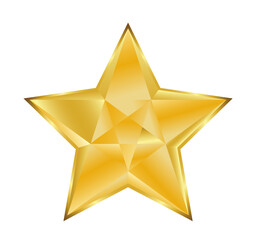 golden star isolated on white background