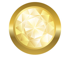 gold diamond on white background