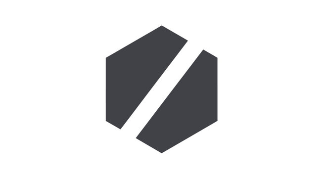 Geometric Shape with Diagonal Line.
