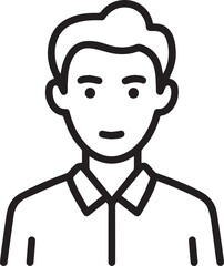 Obraz premium Hand Drawn Adult Man Black and White Avatar Illustration in Minimal Line Art Style Design