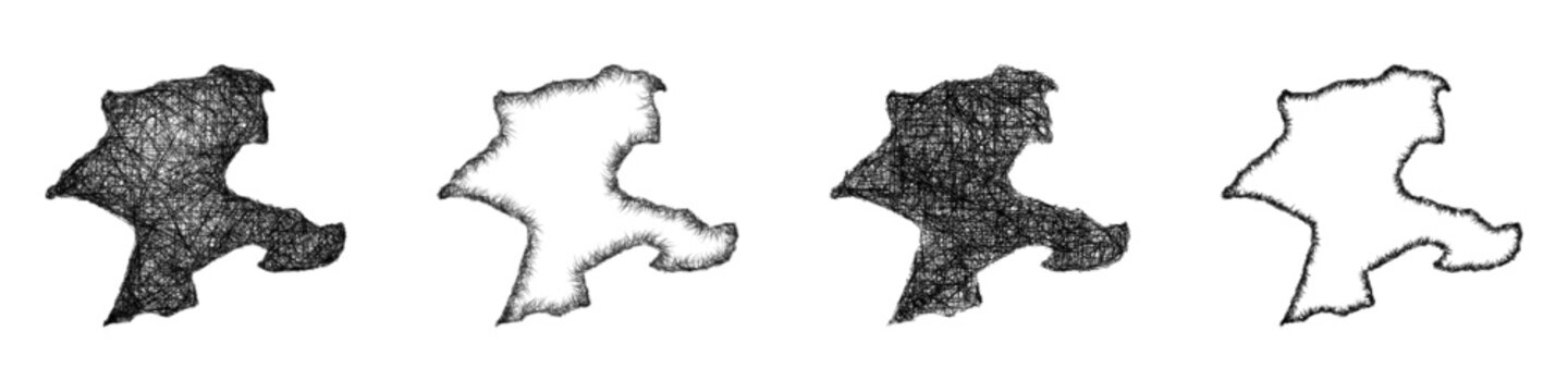 Sketch Malatya outline map design set