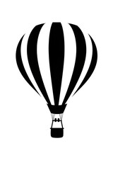 Obraz premium Hot air balloon soaring through clear sky in black silhouette