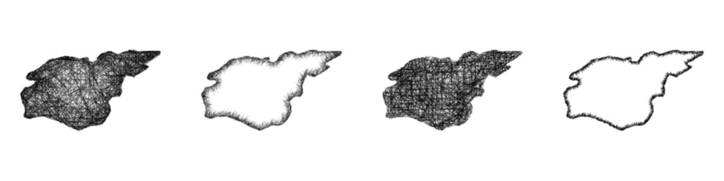 Sketch Tunceli outline map design set