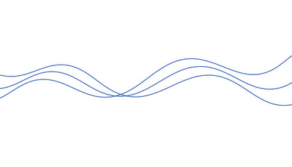Abstract vector background with blue wavy lines. Blue wave background.
