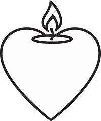 Obraz premium A heart-shaped candle burns brightly with a flame atop the wick