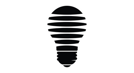A minimalist depiction of a lightbulb composed of overlapping black shapes presenting a striking silhouette high quality professional detailed © ArtBySalea07