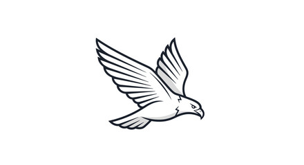 Obraz premium Simple Line Drawing of Flying Dove.