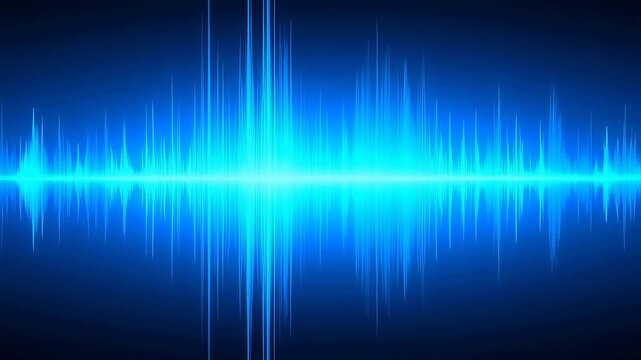 Blue sound wave pattern on dark background
