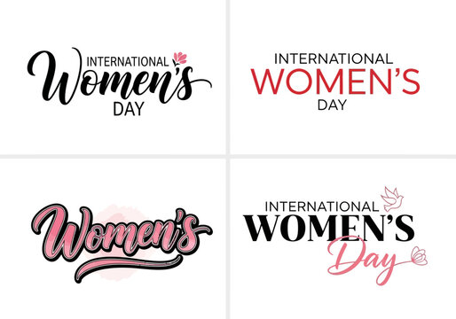 Collection of international womens day typography designs