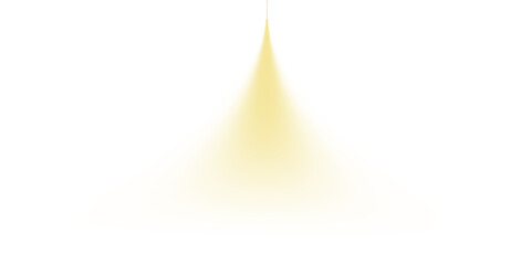 A radiant yellow triangle with a glowing effect on a white background © NAZNIN