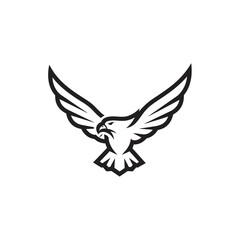 Fototapeta premium Black and White Eagle Logo Illustration.