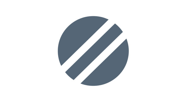 Gray circle with white lines.
