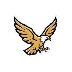 Obraz premium Golden Eagle Illustration Soaring Through Air.