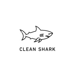 Obraz premium Clean Shark minimalist logo design featuring a simple line art shark