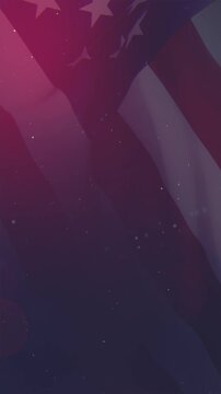 Vertical USA Flag Announcement Background. Tinted Waving Stars and Stripes for 4th of July, Memorial Day, and Official American News Stories