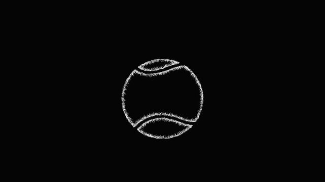 Sketch tennis ball icon animation - smooth progressive reveal