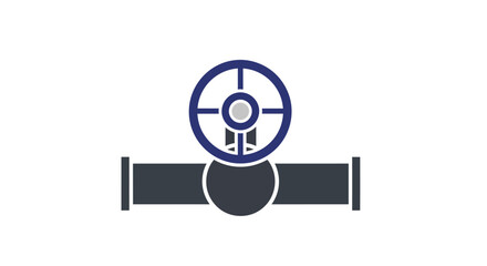 Obraz premium Valve Icon on Pipe Illustration.