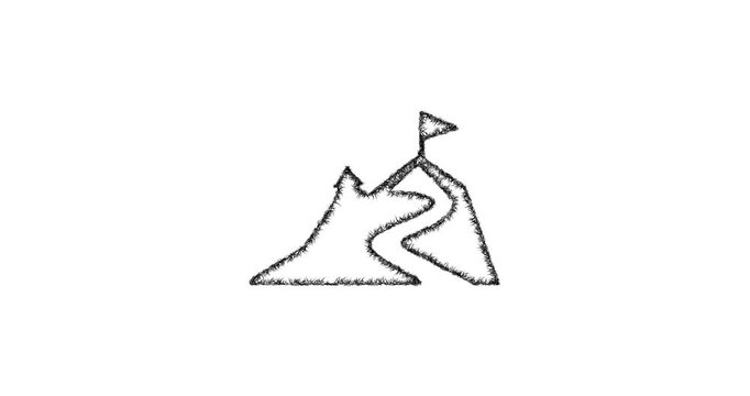 Sketch ski slope icon animation - smooth progressive reveal