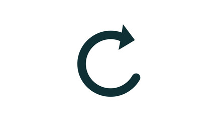 Fototapeta premium Black curved arrow rotation symbol.
