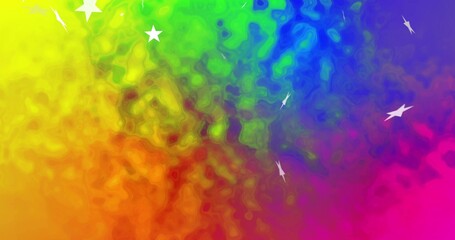 Glowing marbled gradient filling digital canvas, showing white star silhouettes and comet streaks