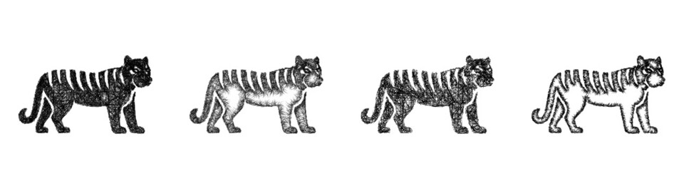Obraz premium Sketch tiger icon design set