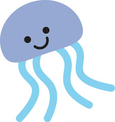 Naklejka premium A cartoon jellyfish with a smiley face