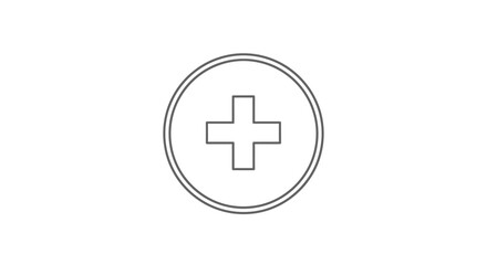 Fototapeta premium Plus sign inside a circle symbol.