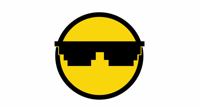 Smiley face with sunglasses emoji.