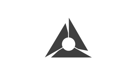 Fototapeta premium Triangle shape with circle inside.