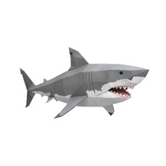 Obraz premium Geometric Papercraft Great White Shark Model